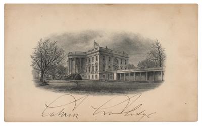 Lot #61 Calvin Coolidge Signed White House Engraving as President - Image 1