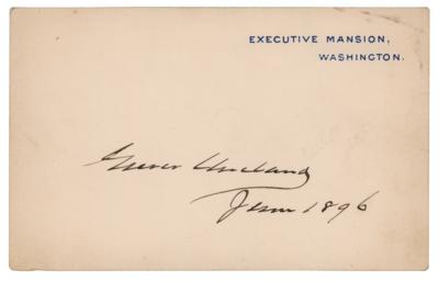 Lot #48 Grover Cleveland Signed Executive Mansion Card as President - Image 1
