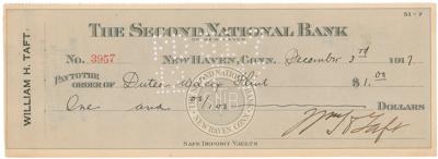 Lot #118 William H. Taft Signed Check