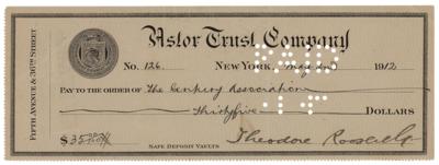 Lot #22 Theodore Roosevelt Signed Check