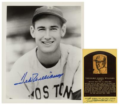 Lot #1096 Ted Williams Signed Photograph and HOF Card - Image 1