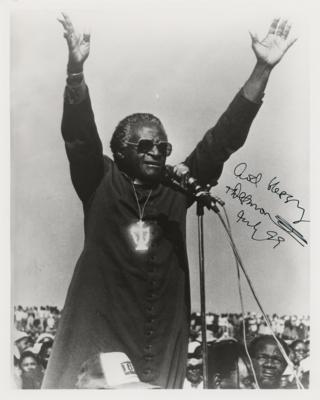 Lot #474 Desmond Tutu Signed Photograph