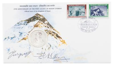 Lot #312 Edmund Hillary and Tenzing Norgay Signed Commemorative Cover - Image 1