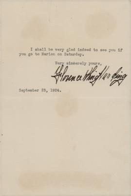Lot #76 Florence Kling Harding Typed Letter Signed - Image 2