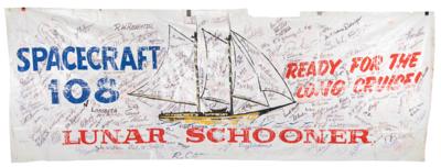 Lot #580 Apollo 12: Yankee Clipper Banner Signed (100+) North American Rockwell Employees - Image 1