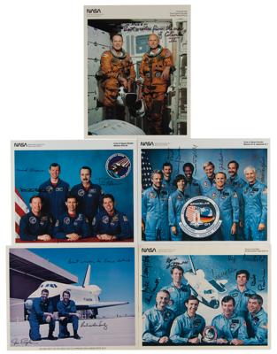 Lot #614 Space Shuttle (5) Signed Crew Photographs