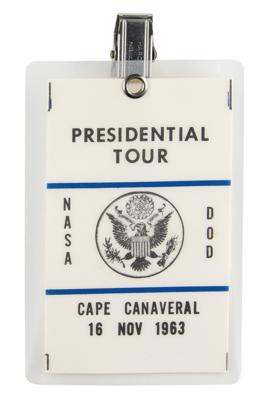 Lot #594 Kurt H. Debus's Personally Worn NASA 1963 Presidential Visit Badge - Image 1