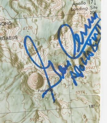 Lot #588 Gene Cernan Signed Apollo 17 Lunar Map - Image 2