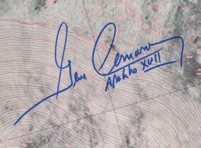 Lot #589 Gene Cernan Signed Apollo 17 Lunar Photomap - Image 2