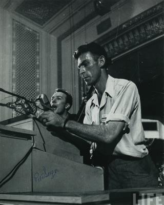 Lot #802 Pete Seeger Signed Photograph - Image 1