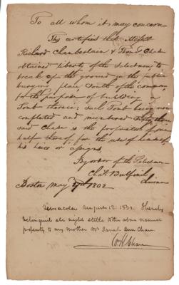 Lot #649 Charles Bulfinch Autograph Document Signed - Image 1