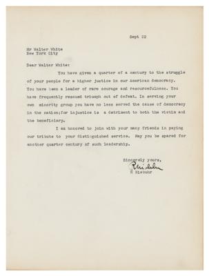 Lot #398 Reinhold Niebuhr Typed Letter Signed