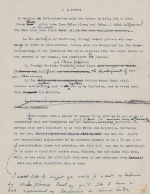 Lot #701 Pearl S. Buck Hand-Corrected Typed Manuscript - Image 3
