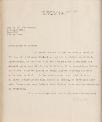 Lot #176 Albert Einstein Typed Letter Signed - Image 2