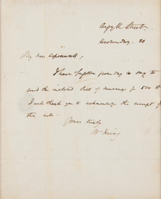 Lot #736 Washington Irving Autograph Letter Signed - Image 2
