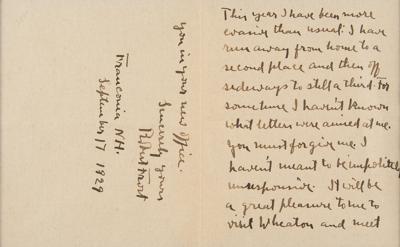Lot #709 Robert Frost Autograph Letter Signed - Image 3