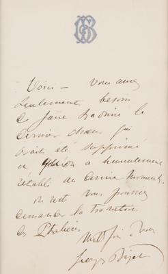 Lot #754 Georges Bizet Autograph Letter Signed - Image 2