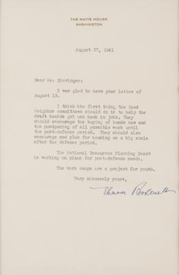 Lot #110 Eleanor Roosevelt Typed Letter Signed as First Lady - Image 2
