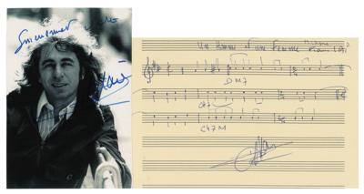 Lot #774 Francis Lai Autograph Musical Quotation Signed and Signed Photograph - Image 1