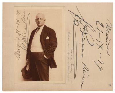 Lot #422 Miguel Primo de Rivera Signed Photograph and Signature - Image 1