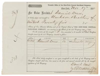 Lot #396 New York Central Rail Road Company Stock Transfer Document - Image 1