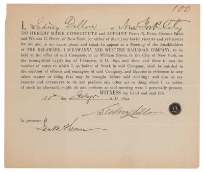 Lot #267 Sidney Dillon Document Signed - Image 1