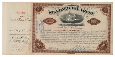 Lot #168 John D. Rockefeller and Henry M. Flagler Signed Stock Certificate - Image 1