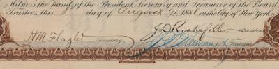 Lot #168 John D. Rockefeller and Henry M. Flagler Signed Stock Certificate - Image 2