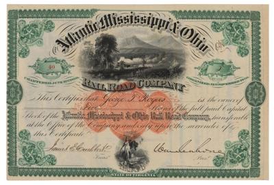 Lot #543 William Mahone Signed Stock Certificate - Image 1