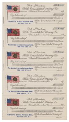 Lot #386 Montana: Hecla Consolidated Mining Co. Sheet of (5) Uncut Checks - Image 1