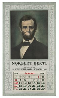 Lot #95 Abraham Lincoln 1926 Calendar - Image 1