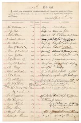 Lot #170 Cornelius Vanderbilt Twice-Signed Dividend Ledger - Image 1