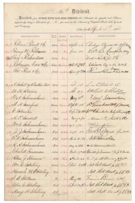 Lot #170 Cornelius Vanderbilt Twice-Signed Dividend Ledger - Image 2