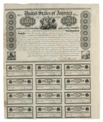 Lot #370 Maryland & New York Iron & Coal Company Bond - Image 1