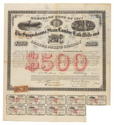 Lot #460 Susquehanna Steam Lumber and Lath Mills and Lumber Drying Company Mortgage Bond - Image 1