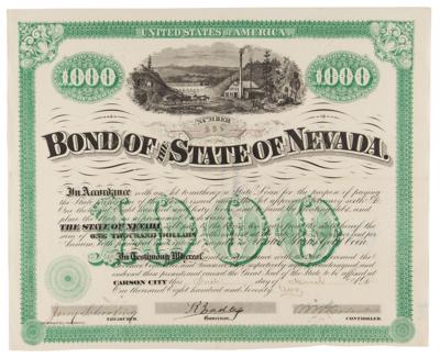 Lot #233 Lewis R. Bradley Signed State of Nevada Loan Bond - Image 1