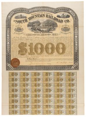 Lot #450 South Mountain Railroad Co. Mortgage Bond - Image 1