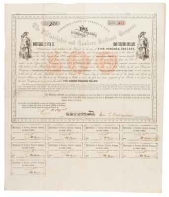 Lot #414 Philadelphia and Sunbury Railroad Company Mortgage Bond - Image 1