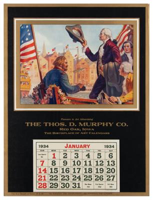 Lot #131 George Washington 1934 Calendar: 'He Fought the Good Fight—He Finished the Course' - Image 1