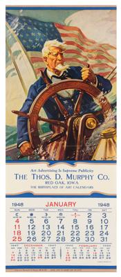 Lot #475 Uncle Sam 1948 Calendar: 'Sail On O Ship of State' - Image 1