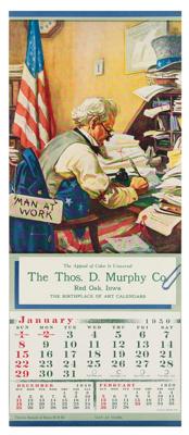 Lot #476 Uncle Sam 1950 Calendar: 'Man at Work'