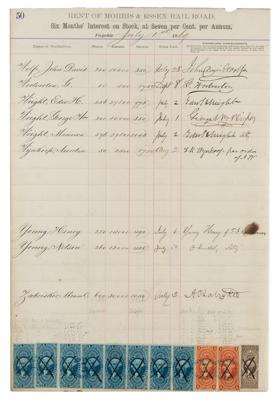 Lot #387 Morris & Essex Rail Road Interest Ledger - Image 1