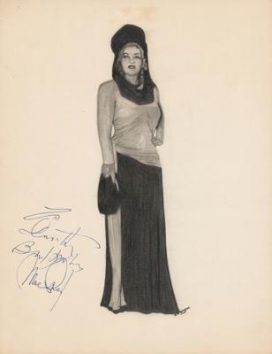 Lot #1045 Mae West Signed Sketch