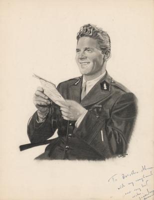 Lot #879 Jean-Pierre Aumont Signed Sketch - Image 1