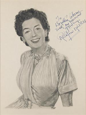 Lot #1001 Rosalind Russell Signed Sketch