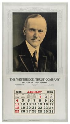 Lot #64 Calvin Coolidge 1925 Calendar - Image 1