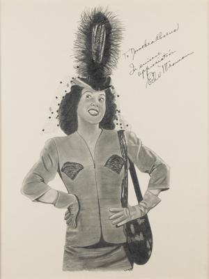 Lot #979 Ethel Merman Signed Sketch