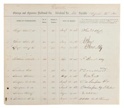 Lot #361 Pierre Lorillard III Signed Stockholder Ledger - Image 1