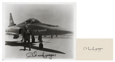Lot #568 Chuck Yeager Signed Photograph and Signature - Image 1
