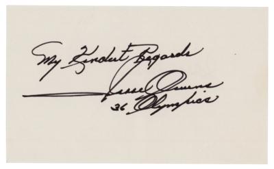 Lot #1089 Jesse Owens Signature